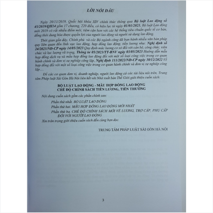 Sách Bộ Luật Lao Động - Mẫu Hợp Đồng Lao Động - Chế Độ Chính Sách Tiền Lương, Tiền Thưởng - V2240D