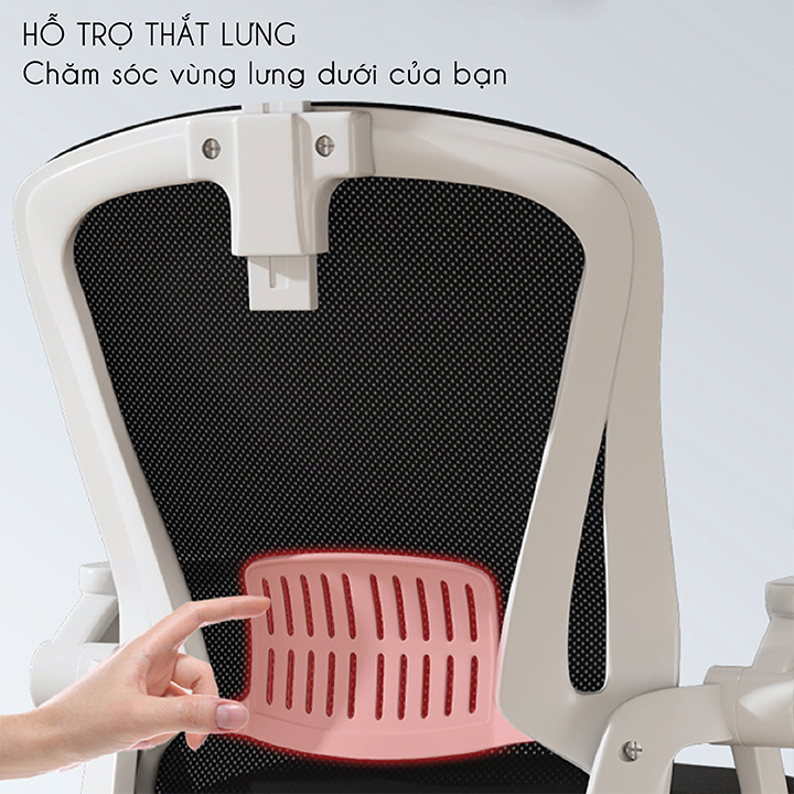 Ghế Xoay Văn Phòng Lưới Làm Việc Công Thái Học - Ghế Làm Việc Xoay Có Tựa Đầu, Tay Gập Thông Minh, Lưới Thoáng Khí.