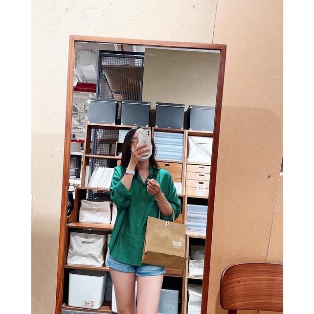 Áo sơ mi nữ voan tơ dáng vừa dài tay kiểu dáng basic nhiều màu sắc - donulatte.clothing Voan Tơ Shirt Freesize