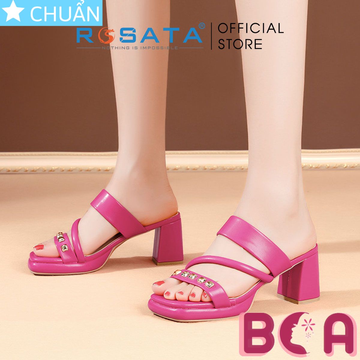Sục nữ hở mũi cao cấp 6 phân RO659 ROSATA tại BCASHOP thiết kế năng động kết hợp chất liệu êm ái giúp mang thoải mái, tự tin