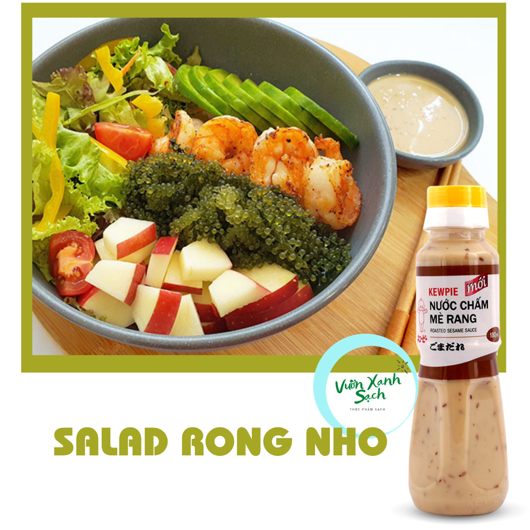 Combo Rong nho kèm sốt mè chai 180 ml / Rong nho tách nước phúc khang 100G