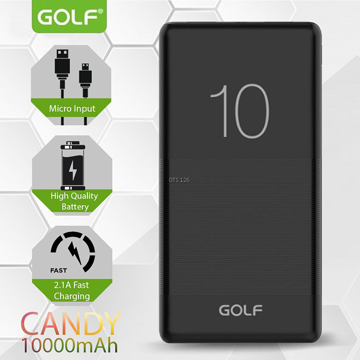 Pin sạc dự phòng 10000mAh Golf CANDY G80 - Hàng chính hãng