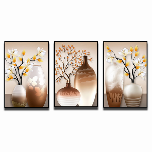 Bộ 3 Tranh Canvas Kèm Khung Viền 3D PG262