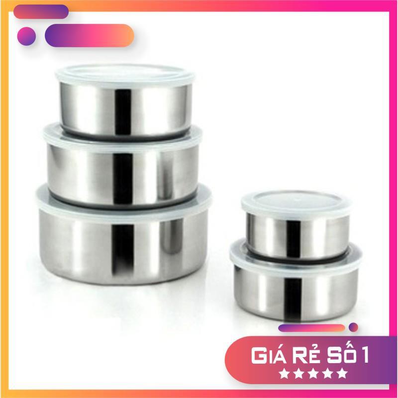 Combo 5 Bát Inox Có Nắp Đậy Vô Cùng Tiện Lợi - .