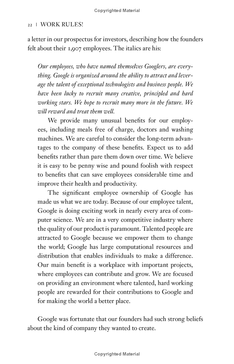 Work Rules: Insights From Inside Google