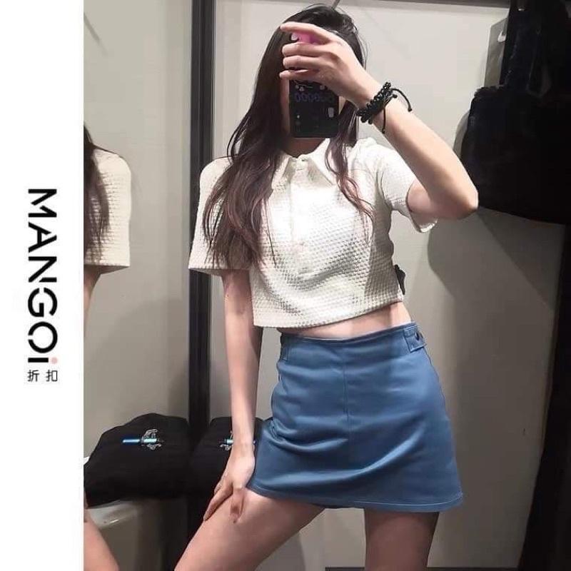 Áo croptop cổ bẻ chất tổ ong HS6