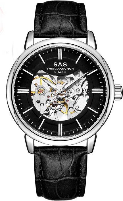 Đồng hồ cơ SAS-123 dây da thời trang