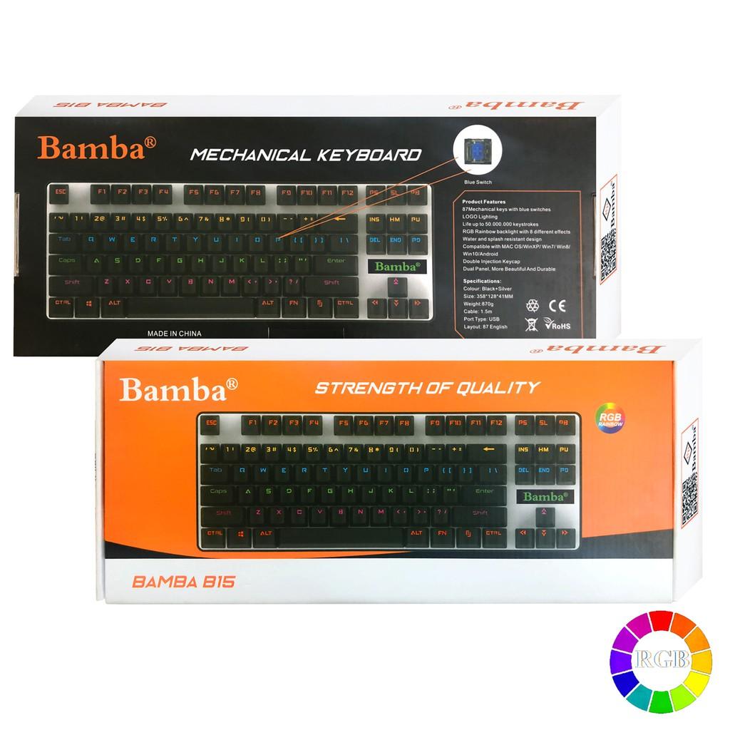 Bàn phím cơ chuyên game B15 có led Rainbow 8 chế độ