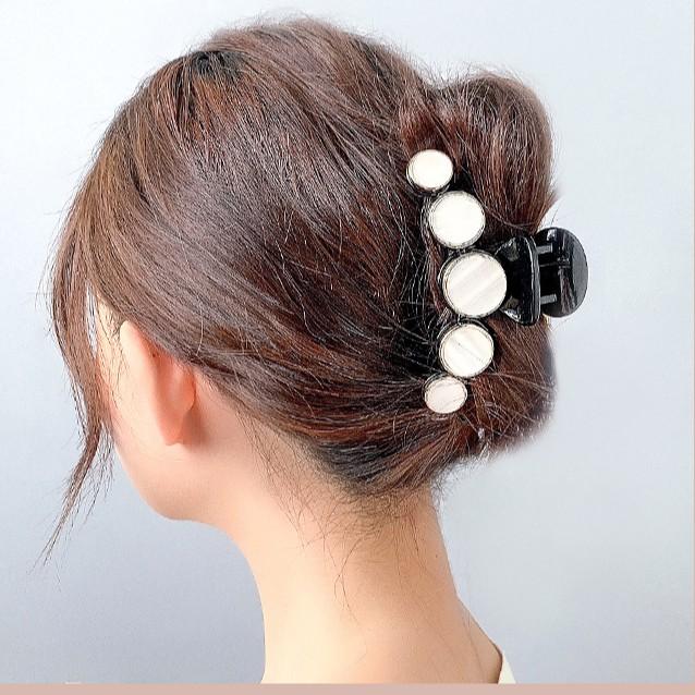 Kẹp tóc nhựa đính xà cừ loại lớn phong cách Hàn Quốc, phụ kiện tóc KT005 - Filibra