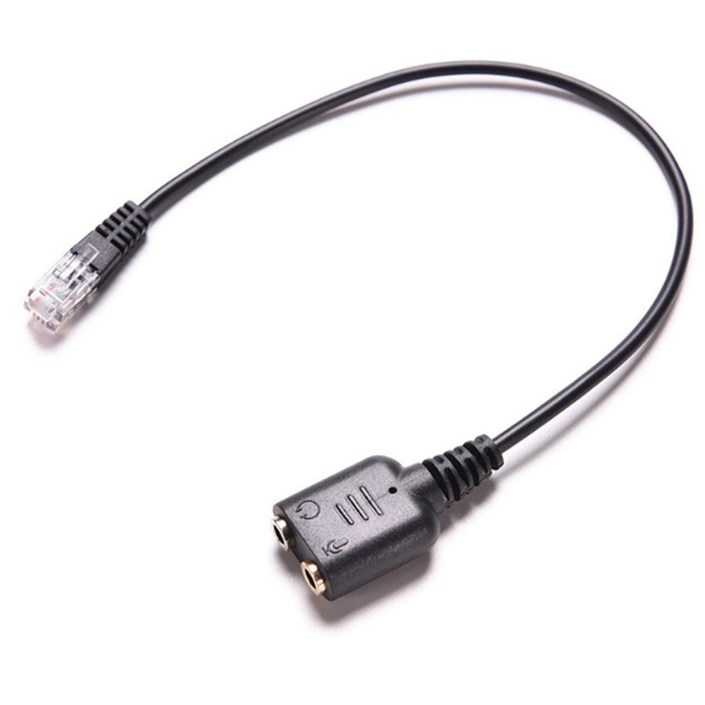 【ky】3.5mm to RJ9 Jack Adapter PC Headset Audio Cable Converter Telephone Using