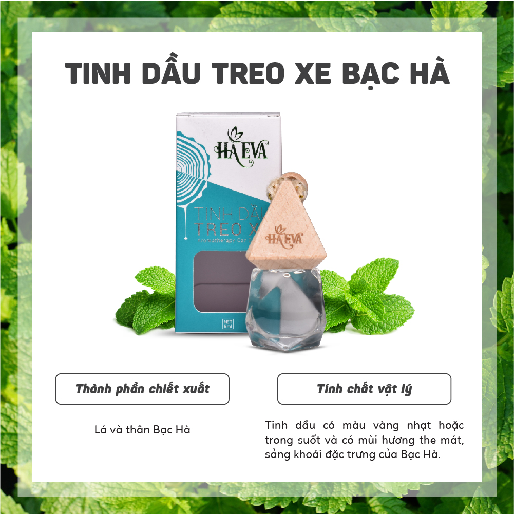 Tinh dầu Bạc Hà treo xe ô tô, phòng ngủ, tủ quần áo, nhà vệ sinh giúp khử mùi, chống say xe