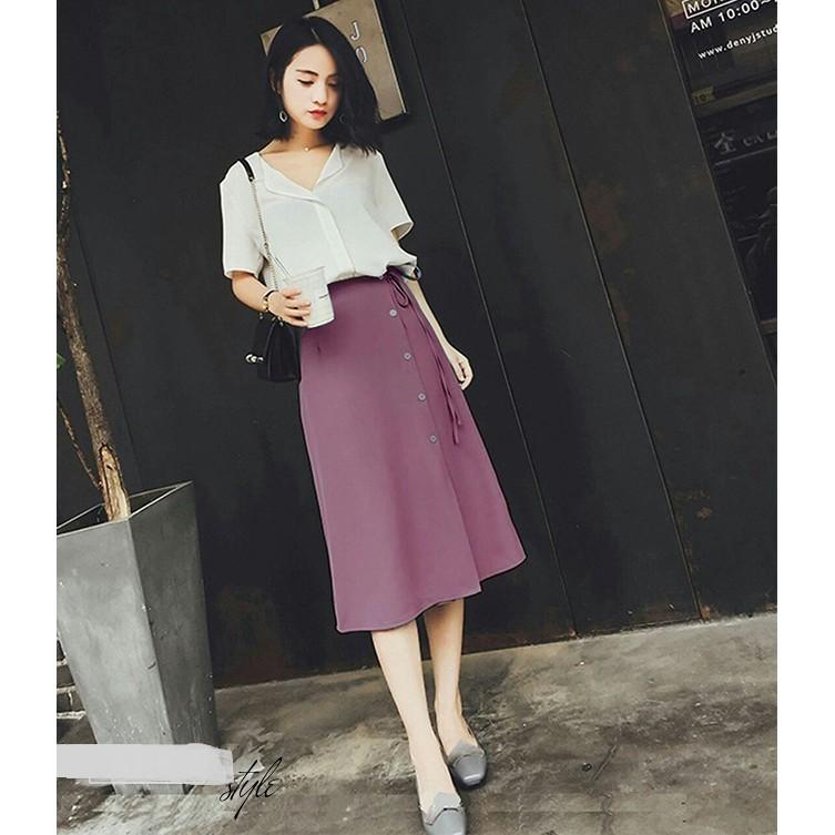 Chân Váy Phối Nút Fashion