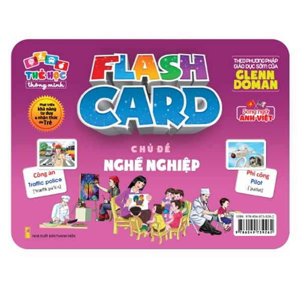 Flash card Theo phương pháp giáo dục sớm của Glenn Doman – Thẻ học thông minh (song ngữ Anh Việt) - Chủ đề: Nghề nghiệp