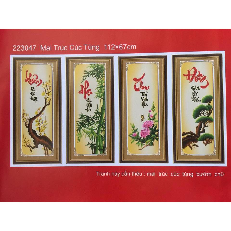 Tranh thêu chữ thập Xuân Hạ Thu Đông 223047-112x67cm