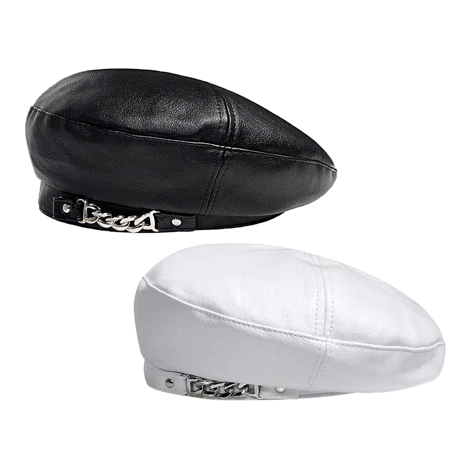 Casual Women Beret Hat Chain Classic Style Costumes Solid Color for Casual Use Gift Winter