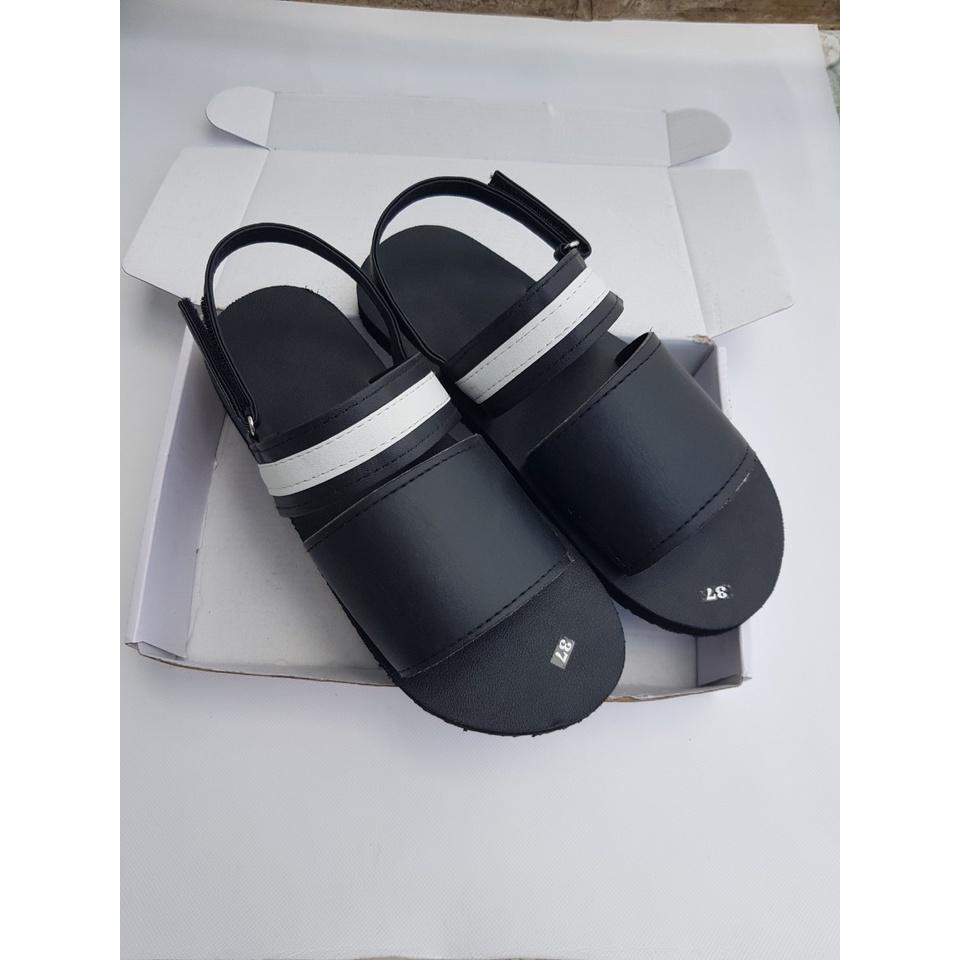 sandal đồng nai xăng đan nam và nữ ( đế đen quai đen phối trắng ) size từ 34 nữ đến 43 nam