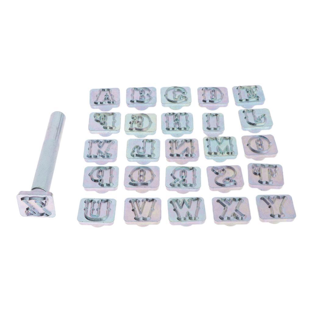 2 Sets Letter A-Z Number 0-8 Stamp Punch Set for Leather Crafts DIY Tools