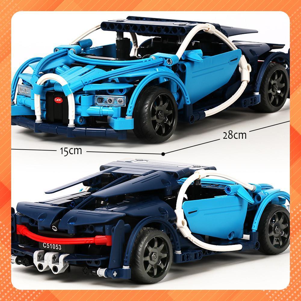 Lắp ráp xếp hình Lego CADA DETECH C51053 : XE ĐUA THỂ THAO BUGATTI CHIRON CÓ ĐỘNG CƠ RC ĐIỀU KHIỂN 419 MẢNH