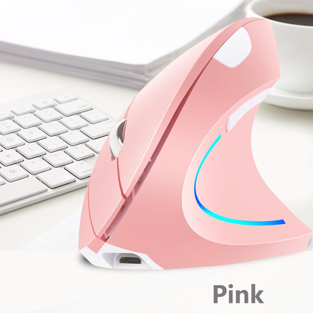 2.4G Wireless Vertical Mouse Rechargeable Upright Ergonomic Mouse 3 Adjustable DPI Levels RGB Flowing Light Plug N Play