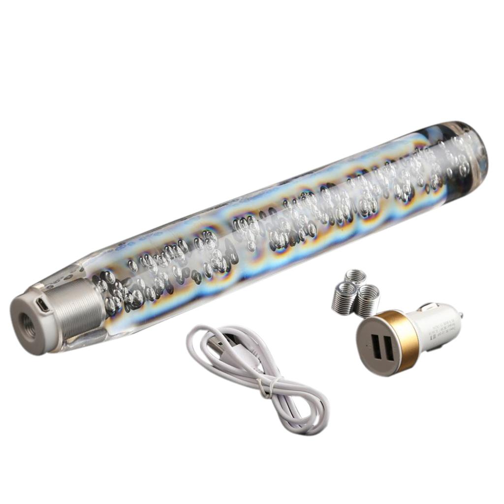 Universal LED Crystal Bubble Car Gear Stick Shift Lever Shifter Knob 30cm