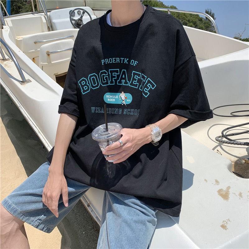 Áo thun nam nữ unisex tay lỡ phông form rộng teen cổ tròn oversize cotton giá rẻ basic đen trắng tee pull  BOGFATAE