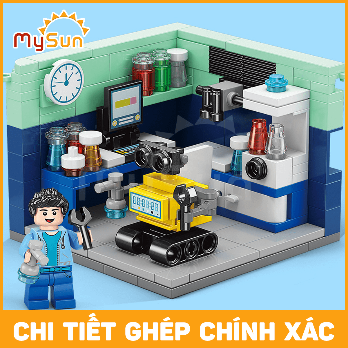 Xếp mô hình lắp ráp nhà căn phòng bác sỹ, phi hành gia, hoạ sỹ đồ chơi nghề nghiệp cho bé 