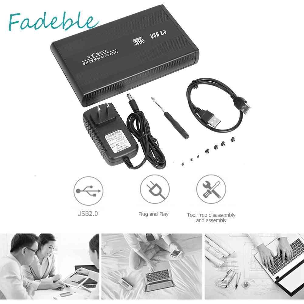 Hộp Đựng Ổ Cứng Di Động 3.5 inch USB 2.0 Sang SATA SSD 480Mbps HDD Ốp