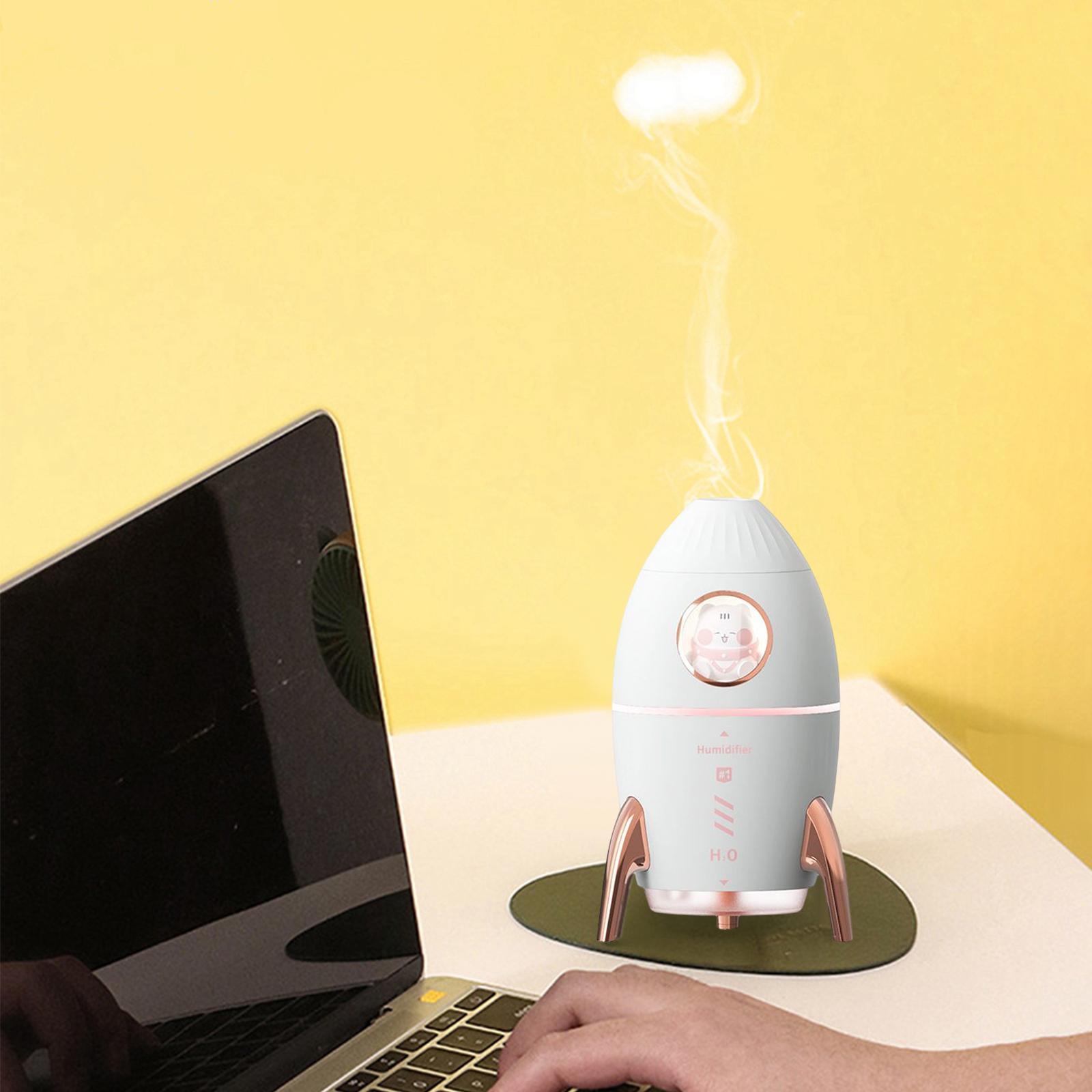 Portable 350ml Air Humidifier Desk Night Light Quiet for Bedroom Bedside Home Office