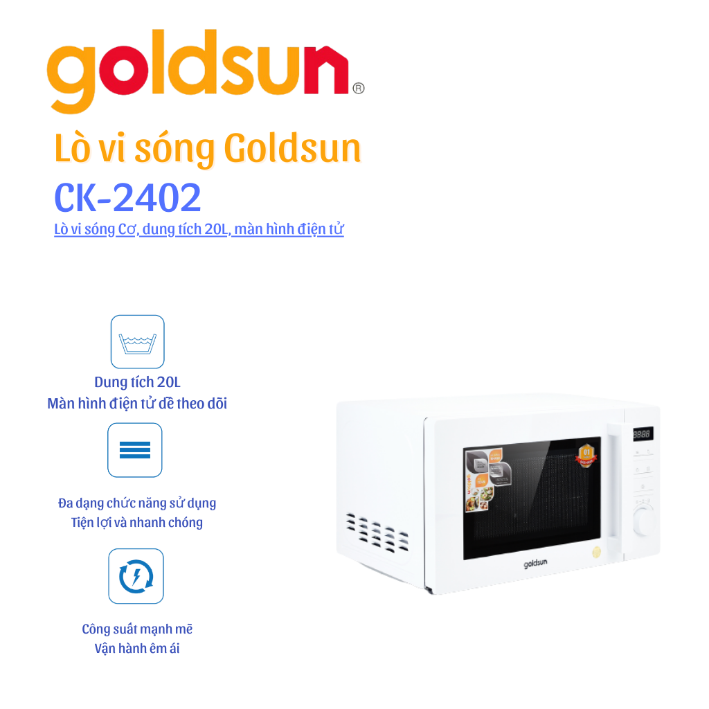 Lò vi sóng Goldsun CK2402- Điện tử 20L- Hàng chính hãng