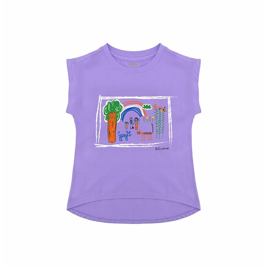 Áo phông cộc tay bé gái ARDILLA chất liệu Cotton hình in Kid’s Artwork phong cách K84GSS20