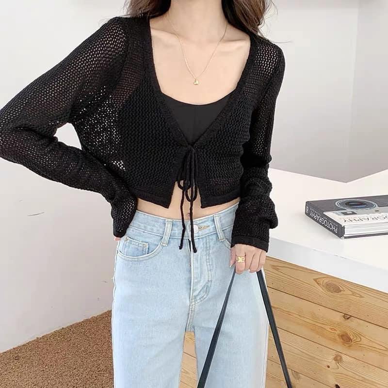 Áo Khoác Cardigan Lưới Mỏng, Áo Khoác Ngoài Đi Biển Quảng Châu (ẢNH THẬT+VIDEO)