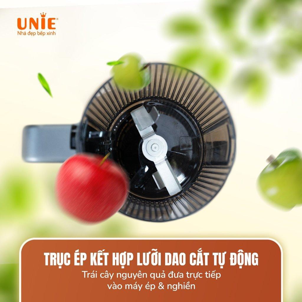 Máy Ép Chậm Unie USJ866, Ống Tiếp 120mm Cắt Ép Nguyên Quả Công Suất 200w, Hàng Chính Hãng