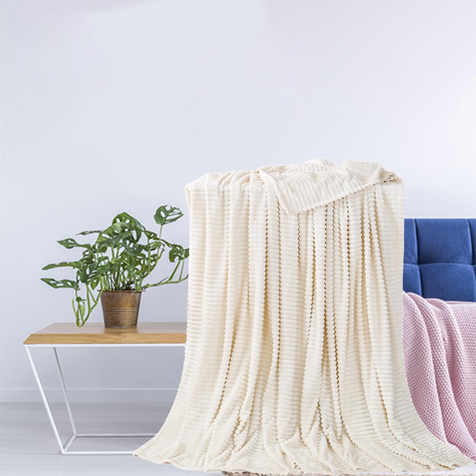 Plush Flannel Blanket Fleece Throw Blanket  Blanket Home Bedroom Home Beige