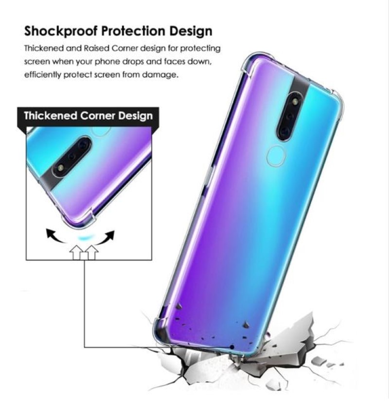Ốp lưng cho Oppo F1s F7 F11 Pro trong suốt chống sốc bật led phát sáng
