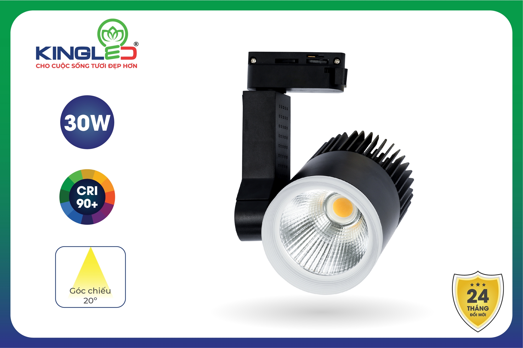 Đèn Led Rọi Ray 30W Beryl (DTL-30SS) KINGLED - Trắng