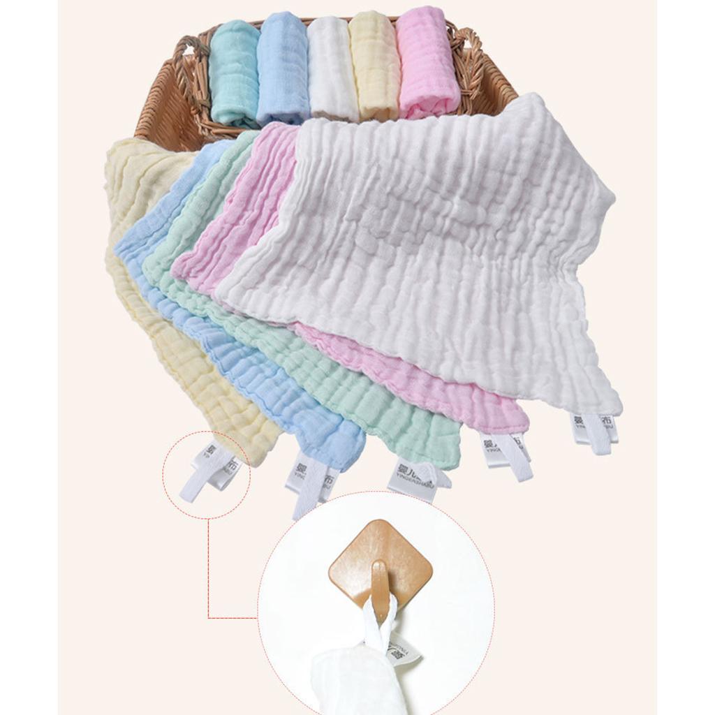 Pure Cotton Infant Face Hand Bath Saliva Towel Baby Bibs Handkerchief blue