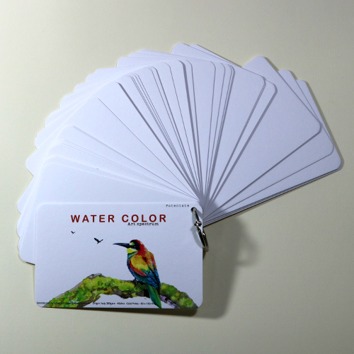 Giấy vẽ màu nước Postcard 40 tờ giấy dày 300gsm khổ (8 x 13) cm Green Art, vẽ đẹp cả chì và các loại bút màu
