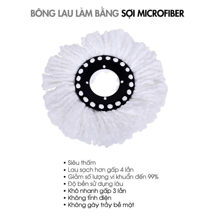 Cây lau nhà 360 độ hàng Việt Nam tặng kèm 3 bông lau .