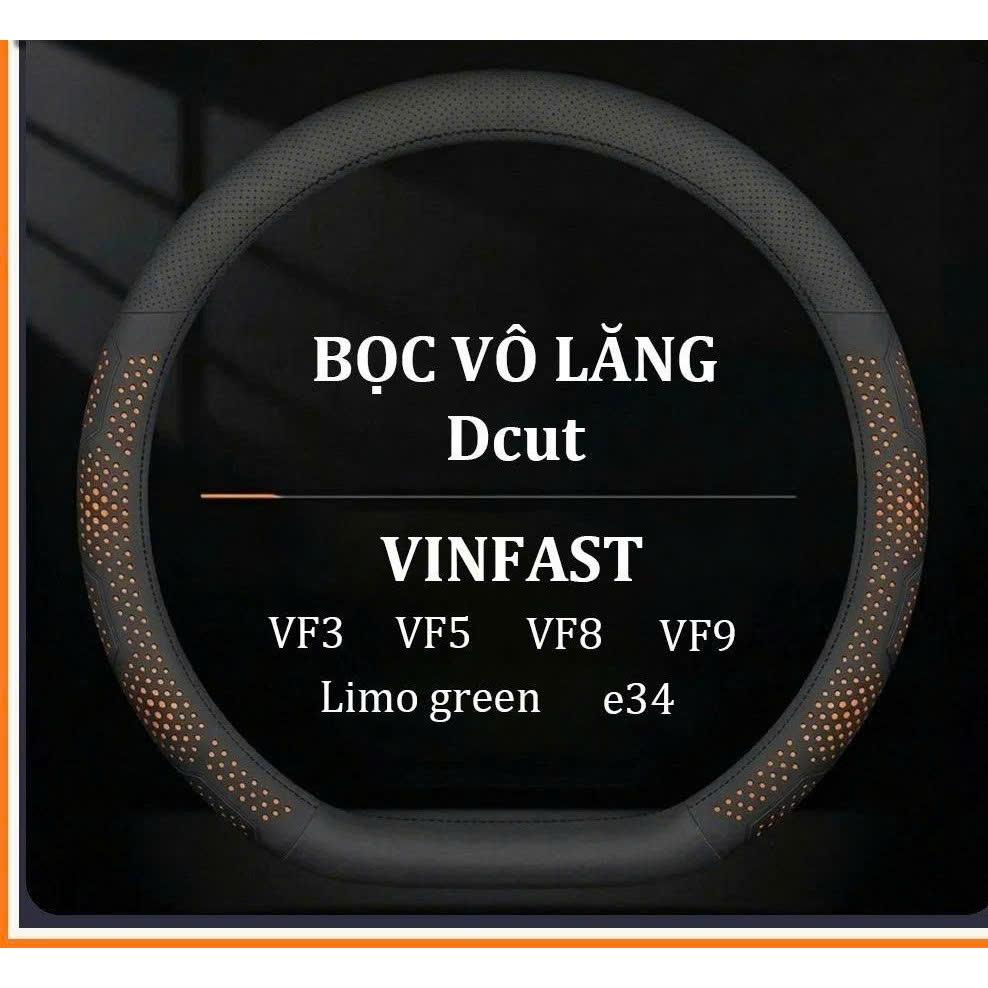 Bọc Vô Lăng Dcut da Nappa,phù hợp cho xe VF3, VF5, VF6, VF8, VF9, VFe34, Limo green size 36cm