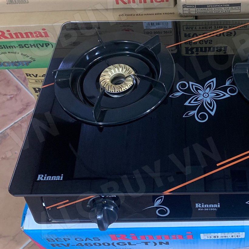 Bếp gas 6 tấc Rinnai RV-3615GL , Chén đồng lửa xanh tiết kiệm gas - Hàng chính hãng