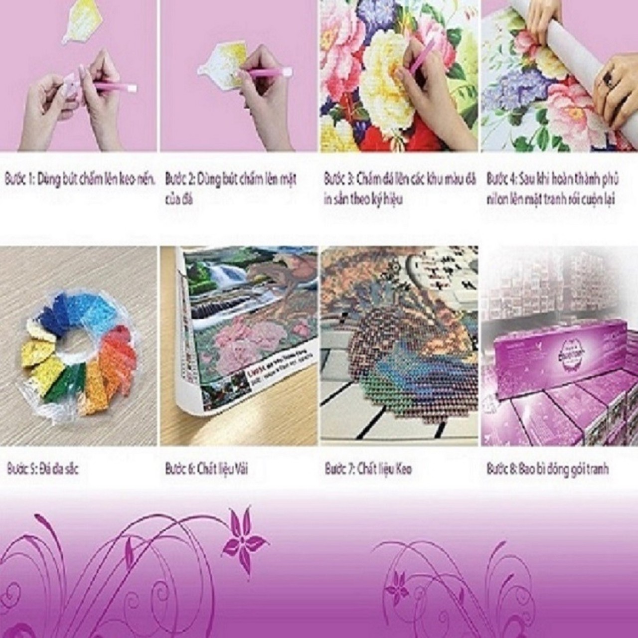 Tranh đính dá Nhẫn một chút sóng yên gió lặng - chưa đính