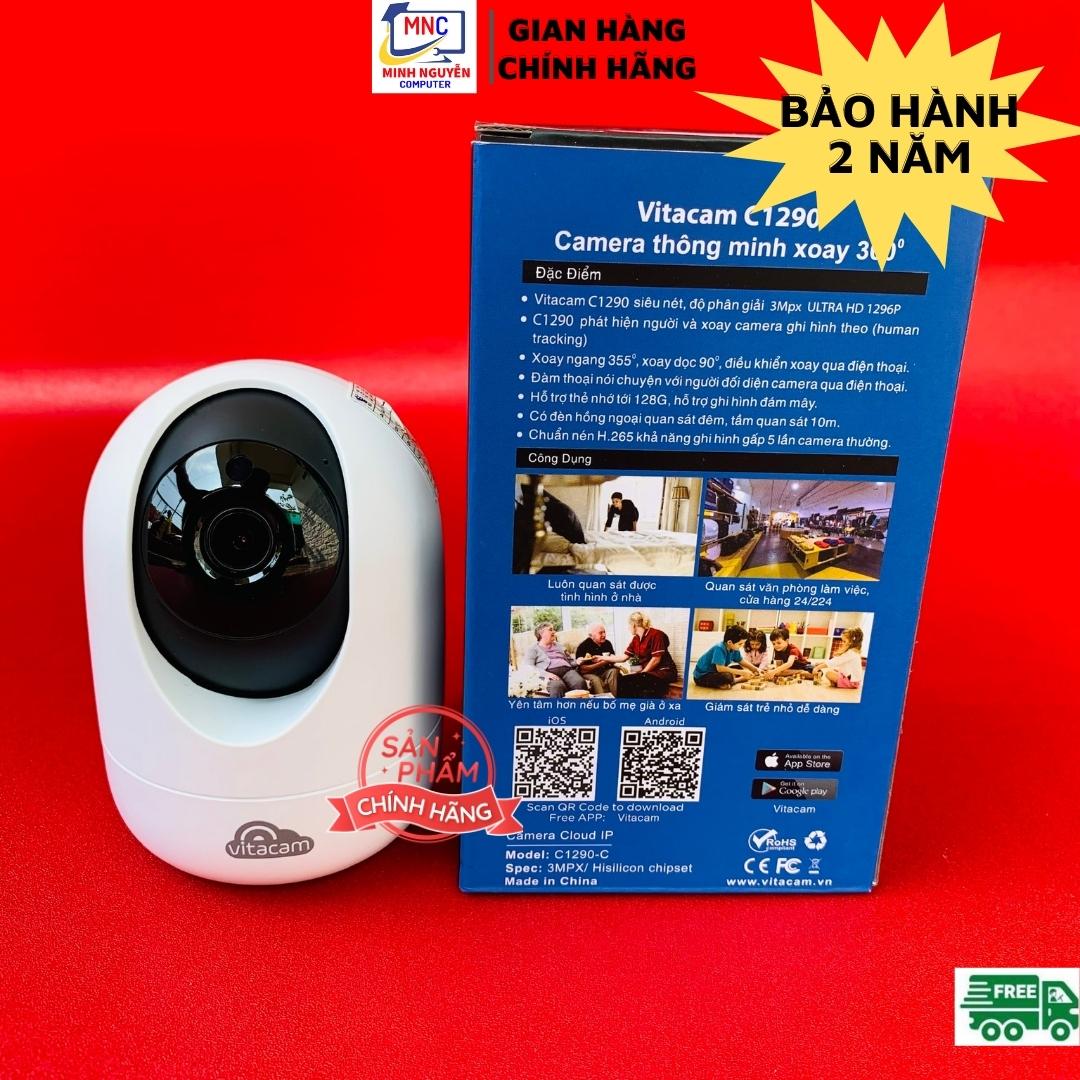 Camera Wifi Vitacam C1290-C - 3.0Mpx Full HD 1296P Chuẩn H265X - Hàng Chính Hãng