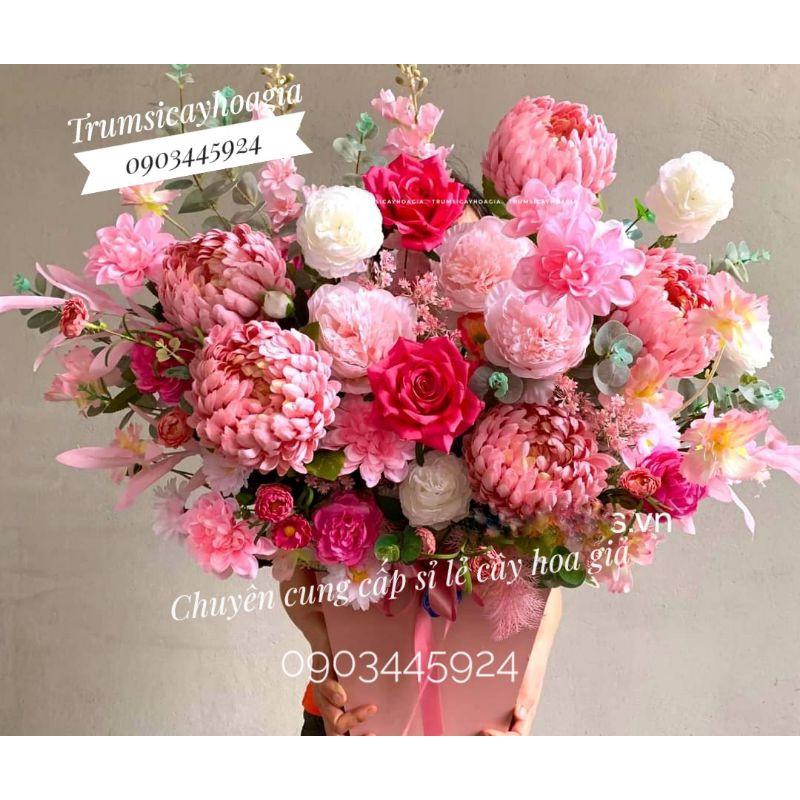 Cúc Phú Quý Đại Đoá cao cấp trang trí Decor- Hoa Giả Cao Cấp