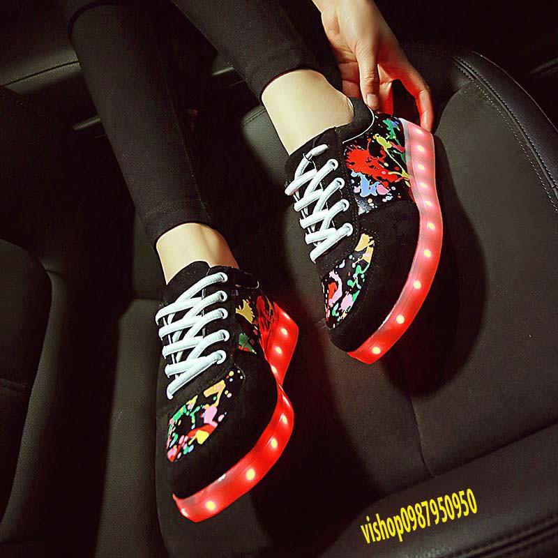 CÓ SẴN - RẺ VÔ ĐỊCH Giày Phát Sáng Họa Tiết Vảy Sơn (-ảnh thật video thật) ô tô ke mã số SP RB8430