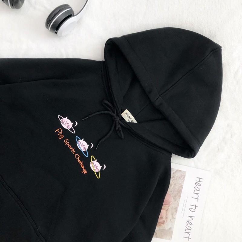 Áo khoác hoodie nỉ PIG unisex HOMIES liền mũ có túi