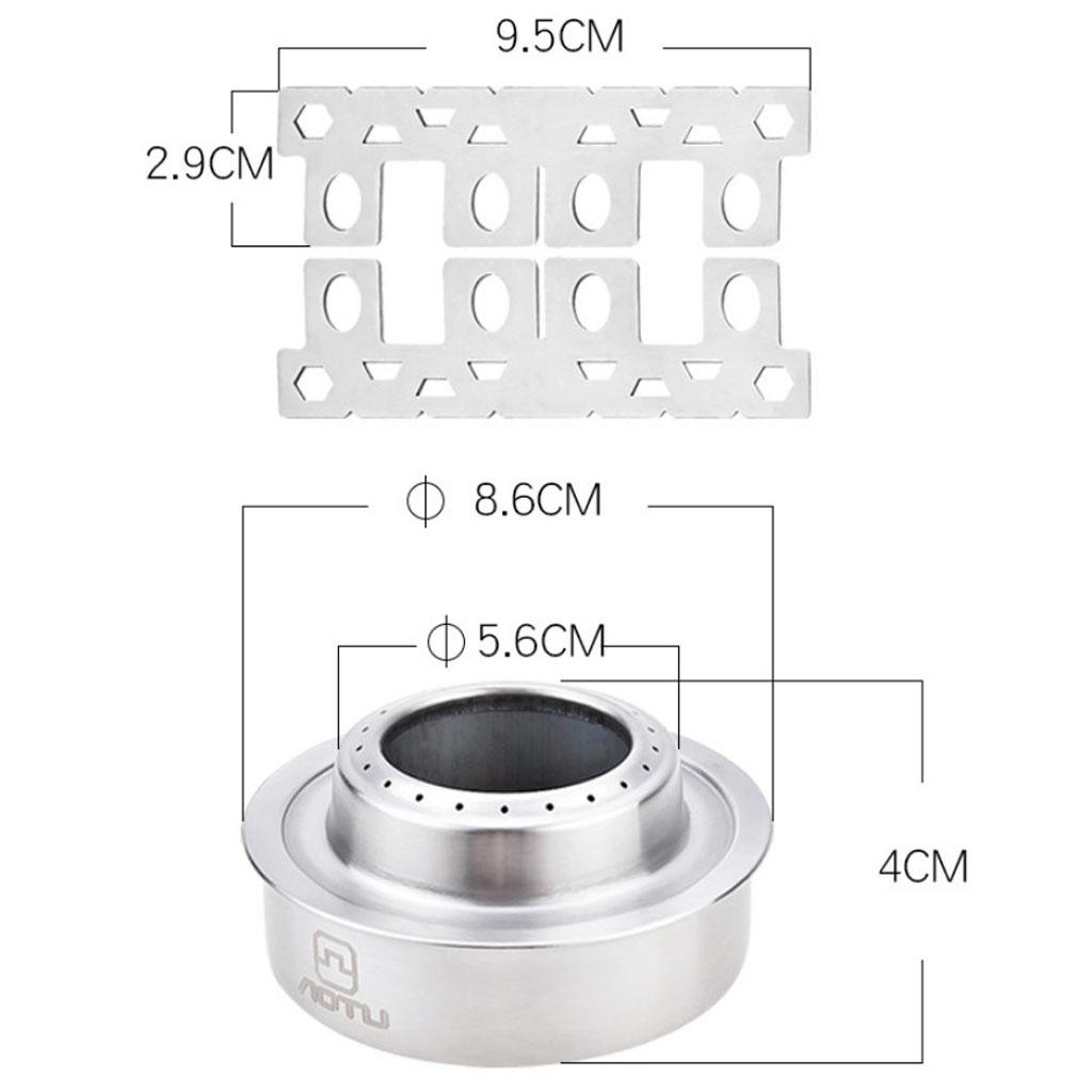 Phép Lạ Lắc Inox Cắm Trại Đi Bộ Đường Dài Nấu Ăn Tinh Thần Bếp Cồn Với Giá Đỡ