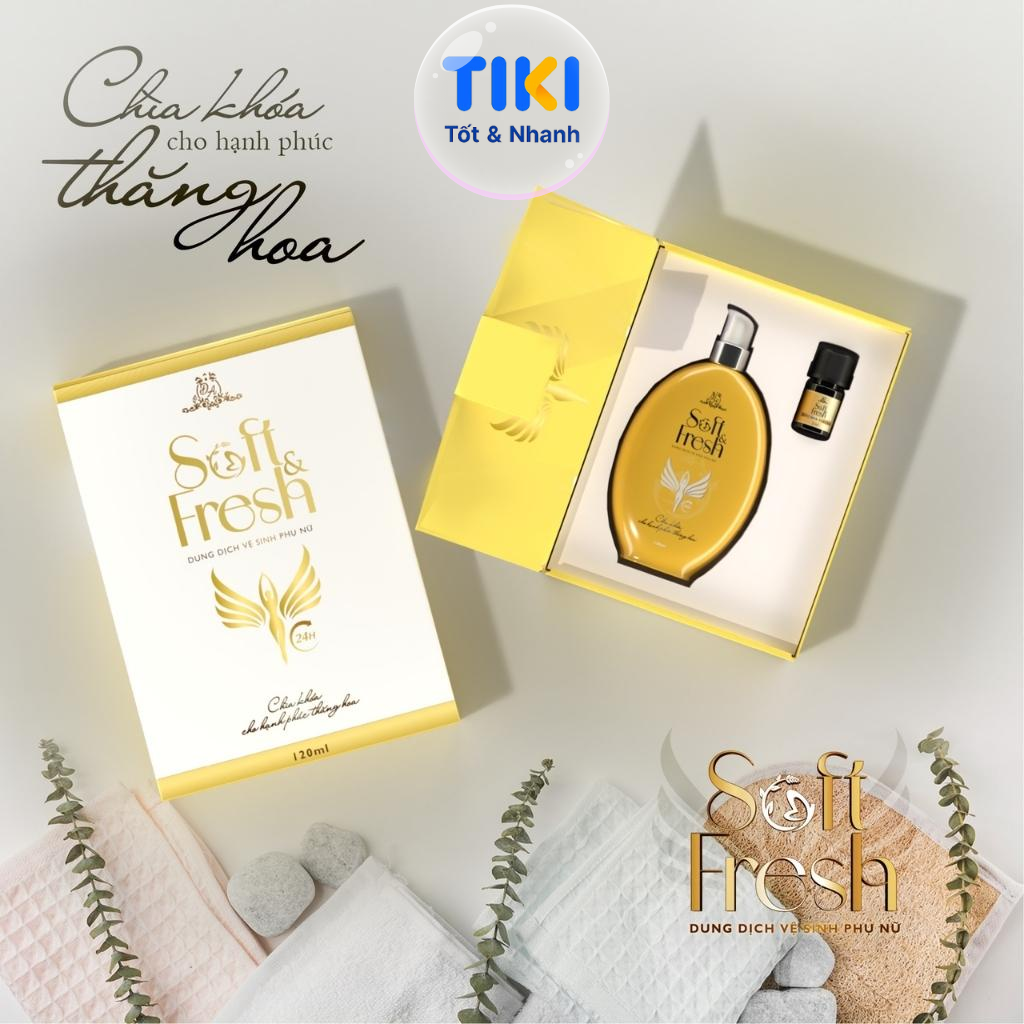 Dung Dịch Vệ Sinh Phụ Nữ Soft &amp; Fresh tặng kèm nước hoa vùng kín và nước hoa body Đông Anh Collagen X3