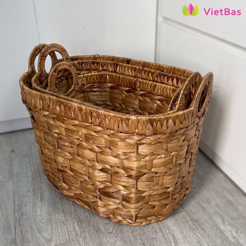 Giỏ lục bình VIETBAS có quai MAU35