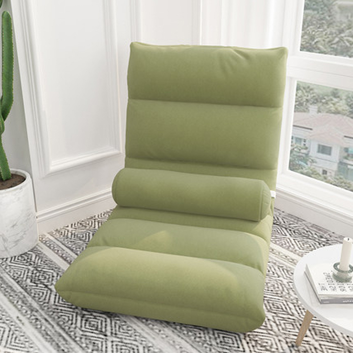 Đệm Ngồi Bệt Thư Giãn, Sofa Lười, Tựa Lưng Thông Minh Có Thể Gập Mở Gấp Gọn, Kèm Gối Rời Đỡ Lưng - Giao Màu Ngẫu Nhiên