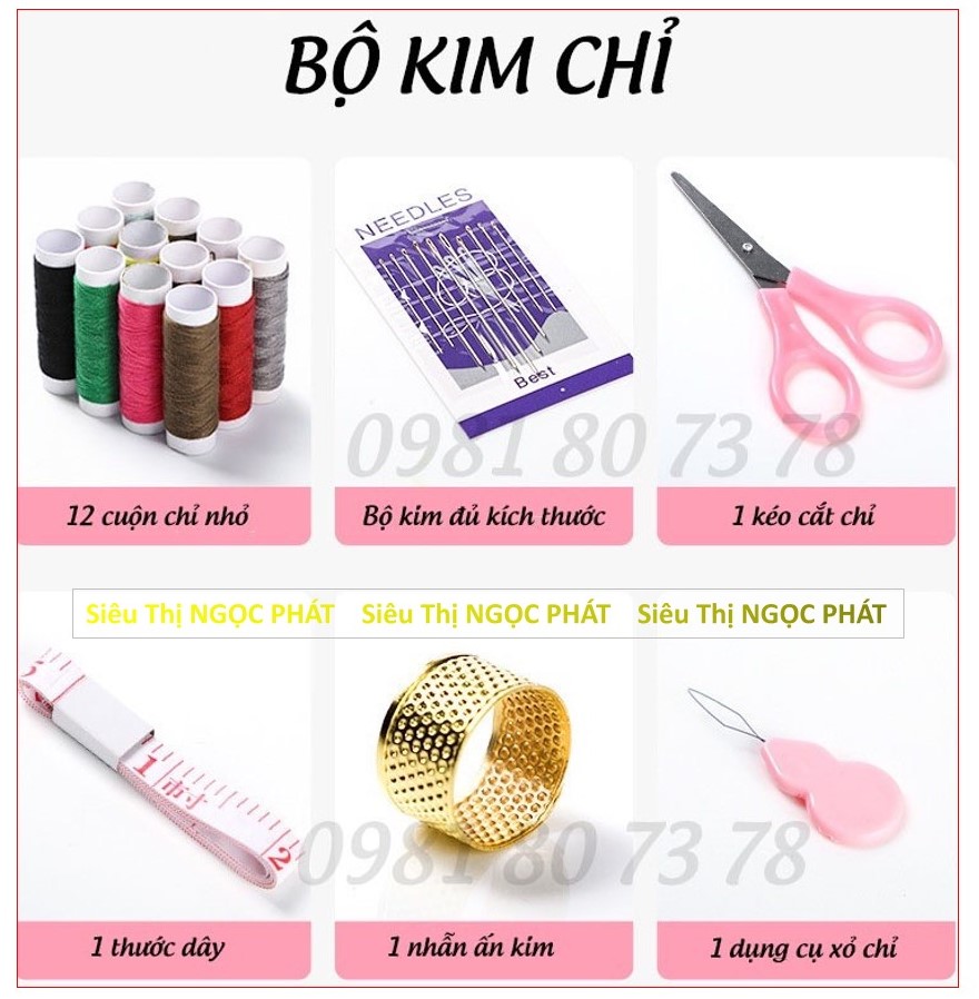 Bộ Hộp Kim Chỉ May Vá Đa Năng 3 Tầng